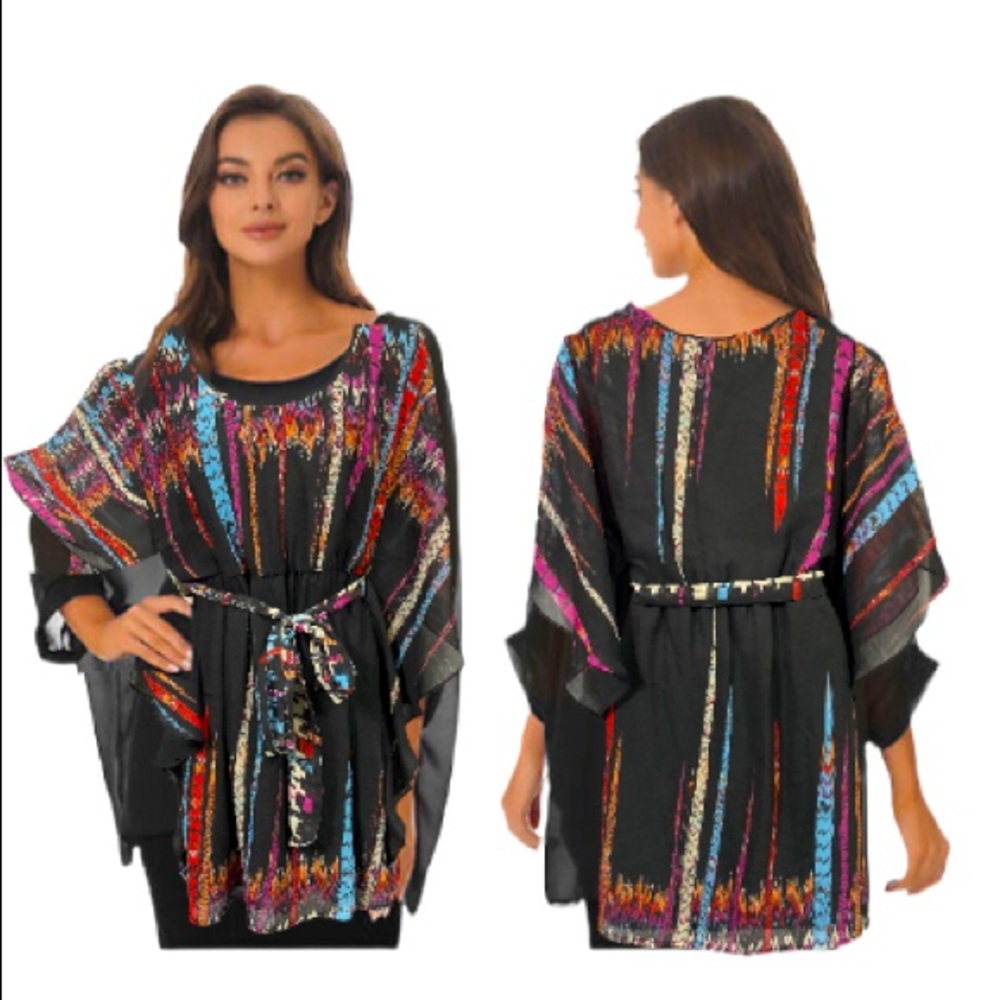 Dress shirt blouse top tee tunic Boho Mini fashion black blue sundress kimono